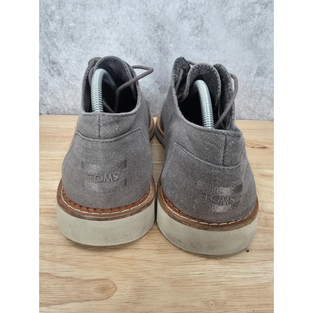 TOMS Brogue Shoes Men's 12 Gray Canvas Casual Wingtip Oxford Sneakers